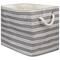 DII® Large Gray Basketweave & White Stripe Rectangle Paper Basket